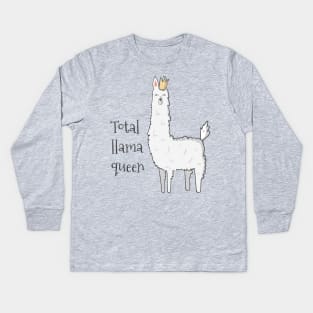 Total Llama Queen Kids Long Sleeve T-Shirt